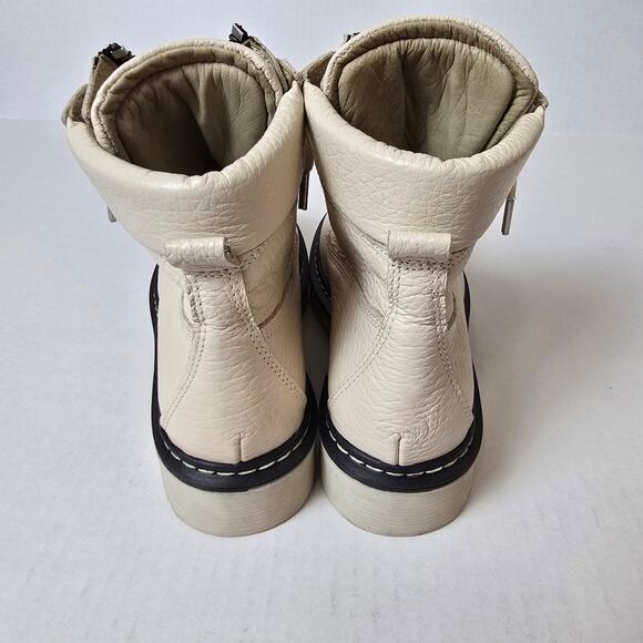 Prune Biker Boots White Leather Size 8 - Picture 5 of 7